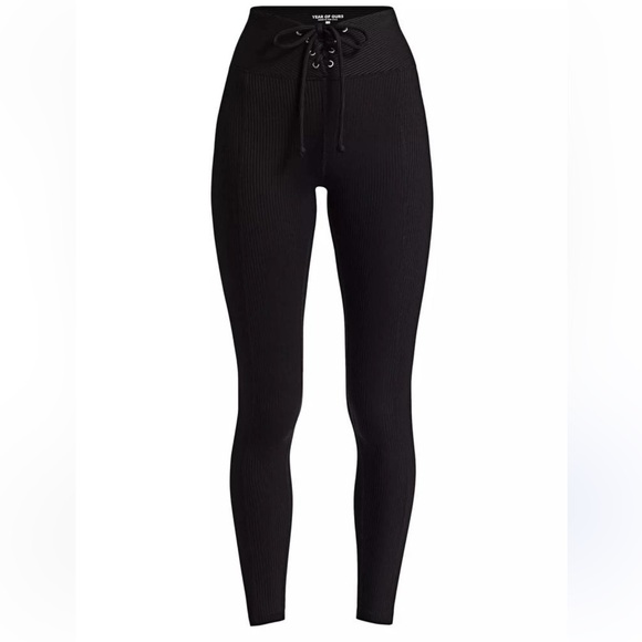 Year of Ours Black Lace-Up Leggings football style size small - Picture 1 of 7